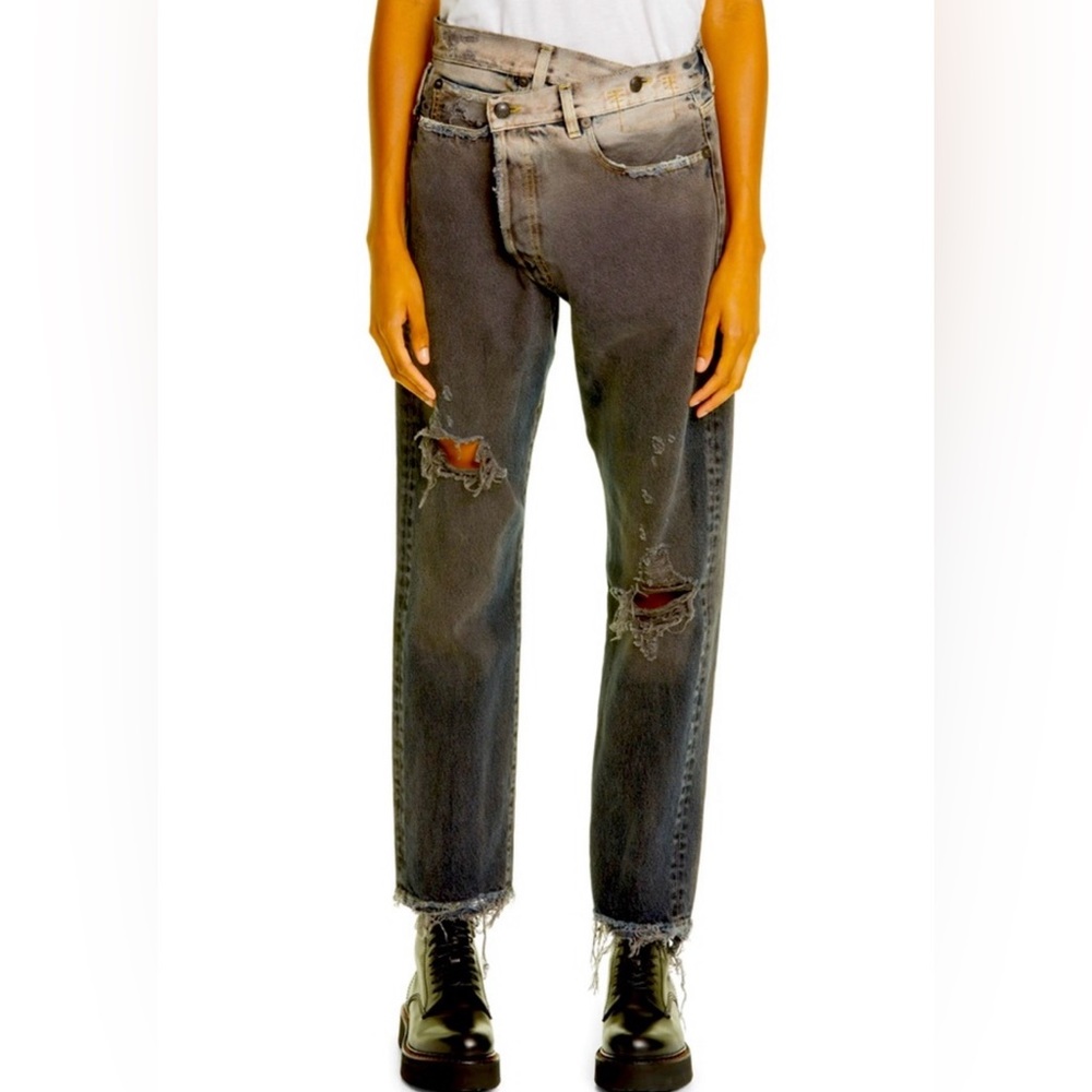 EUC R13 Crossover Distressed Black Ombré Jeans